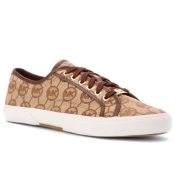New MICHAEL Kors Women's Monogram Mocha Size 9 M Tan and Brown - Picture 2 of 15